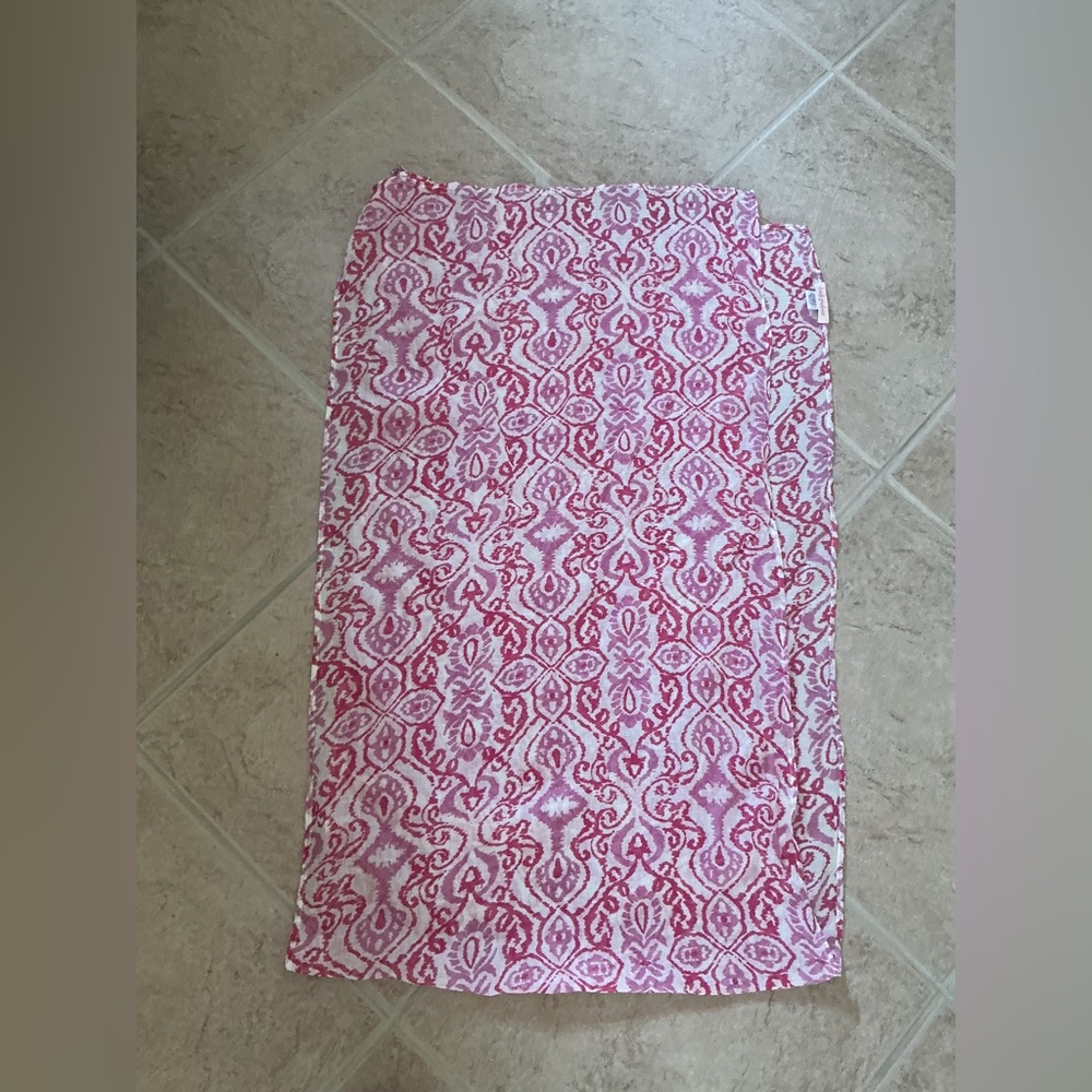 Fresh produce cotton scarp with beading on the front corners 21” by 73”